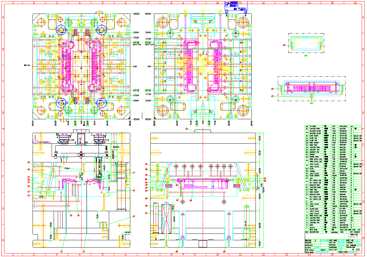 出口日企的模具2D組立圖設計案例：結構、球標與中英目錄制作