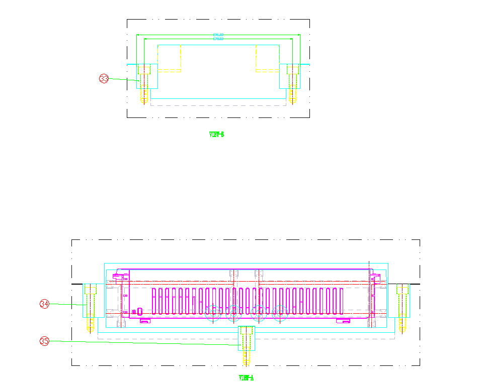 模具2D組立圖滑塊側視圖